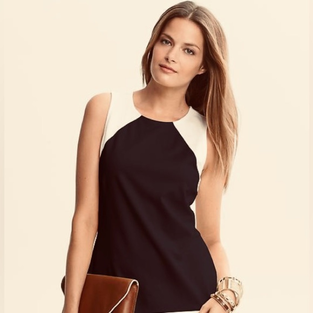Banana Republic Black and White Sleeveless Top